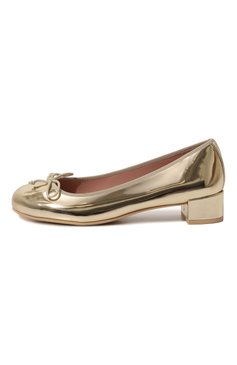 Детские туфли PRETTY BALLERINAS золотого цвета, арт. 51282 | Фото 2 (Материал сплава: Проставлено; Материал внешний: Экокожа; Материал внутренний: Натуральная кожа; Нос: Не проставлено)