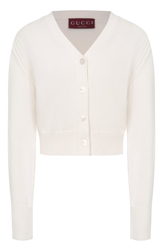 Хлопковый кардиган Gucci 856136/XKFFI Кремовый 856136/XKFFI
