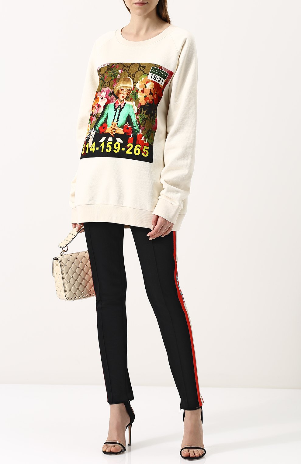 Хлопковый свитшот свободного кроя с принтом GUCCI, арт. 489677/X3L79, фото 2