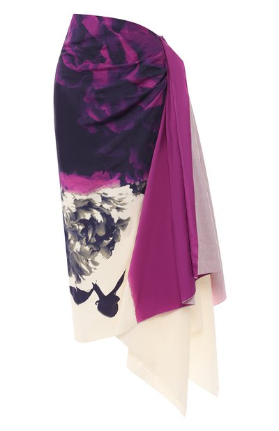 Женская юбка из смеси хлопка и льна DRIES VAN NOTEN, арт. 191-10840-7359