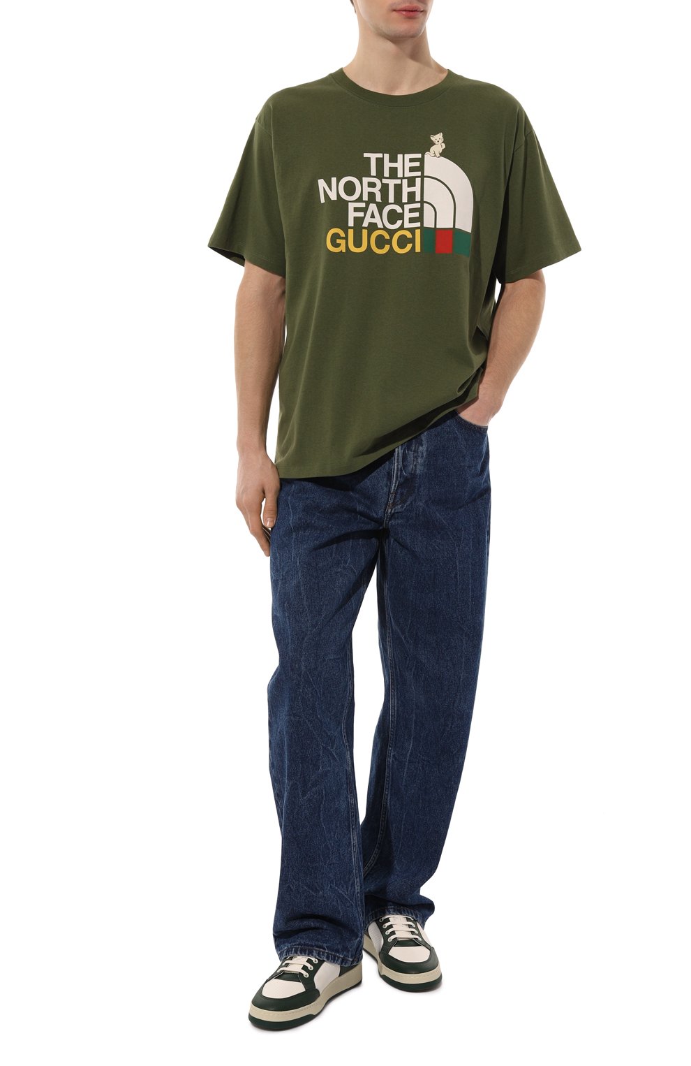 Хлопковая футболка the north face x gucci GUCCI, арт. 616036 XJDRD, фото 2