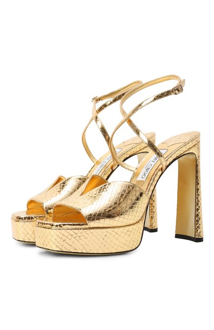 Женские кожаные босоножки karli platform 125 JIMMY CHOO, арт. KARLIPF125WAP