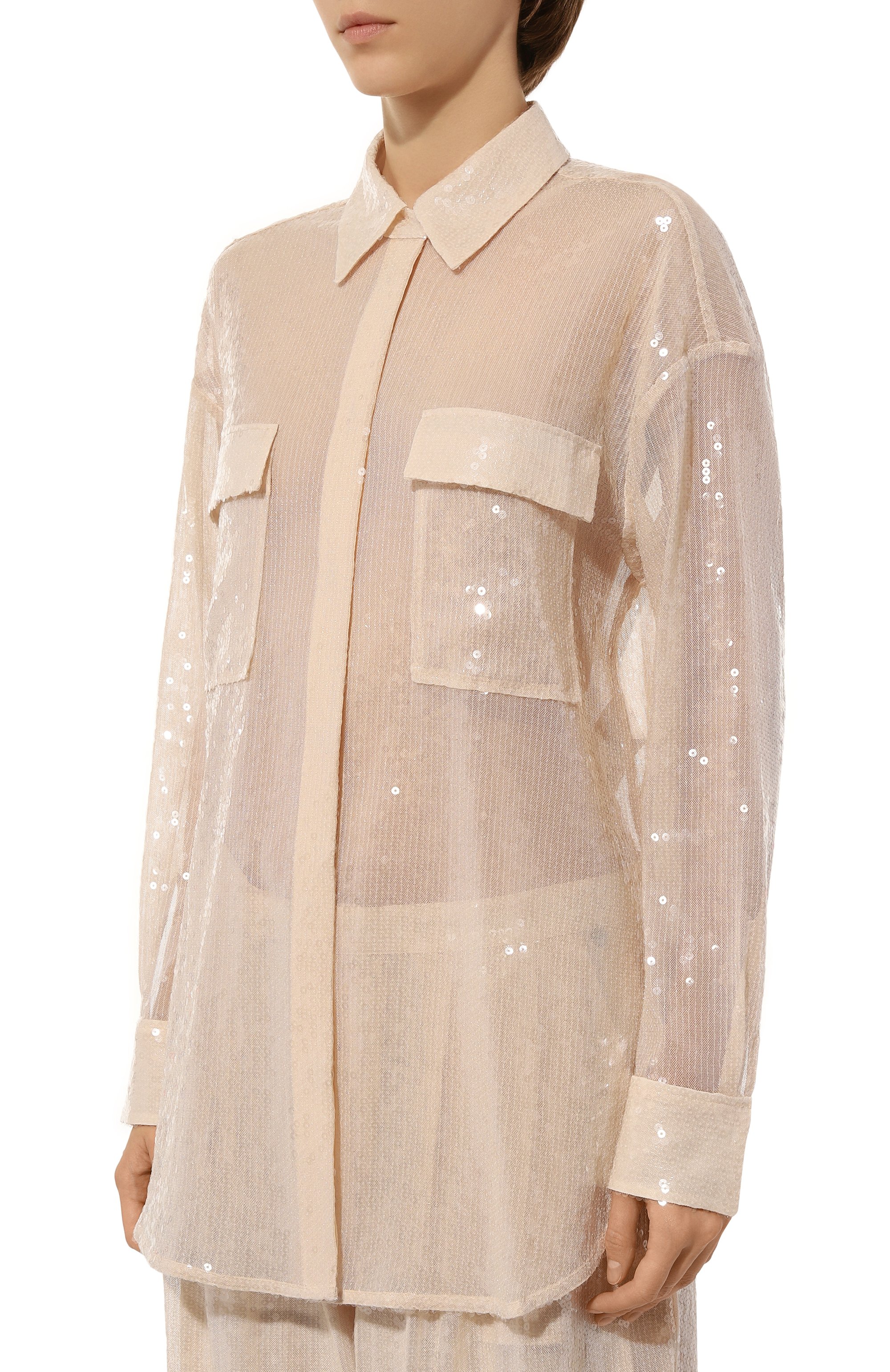 Блузка с отделкой пайетками BOSS ORANGE, арт. 50524263, фото 3