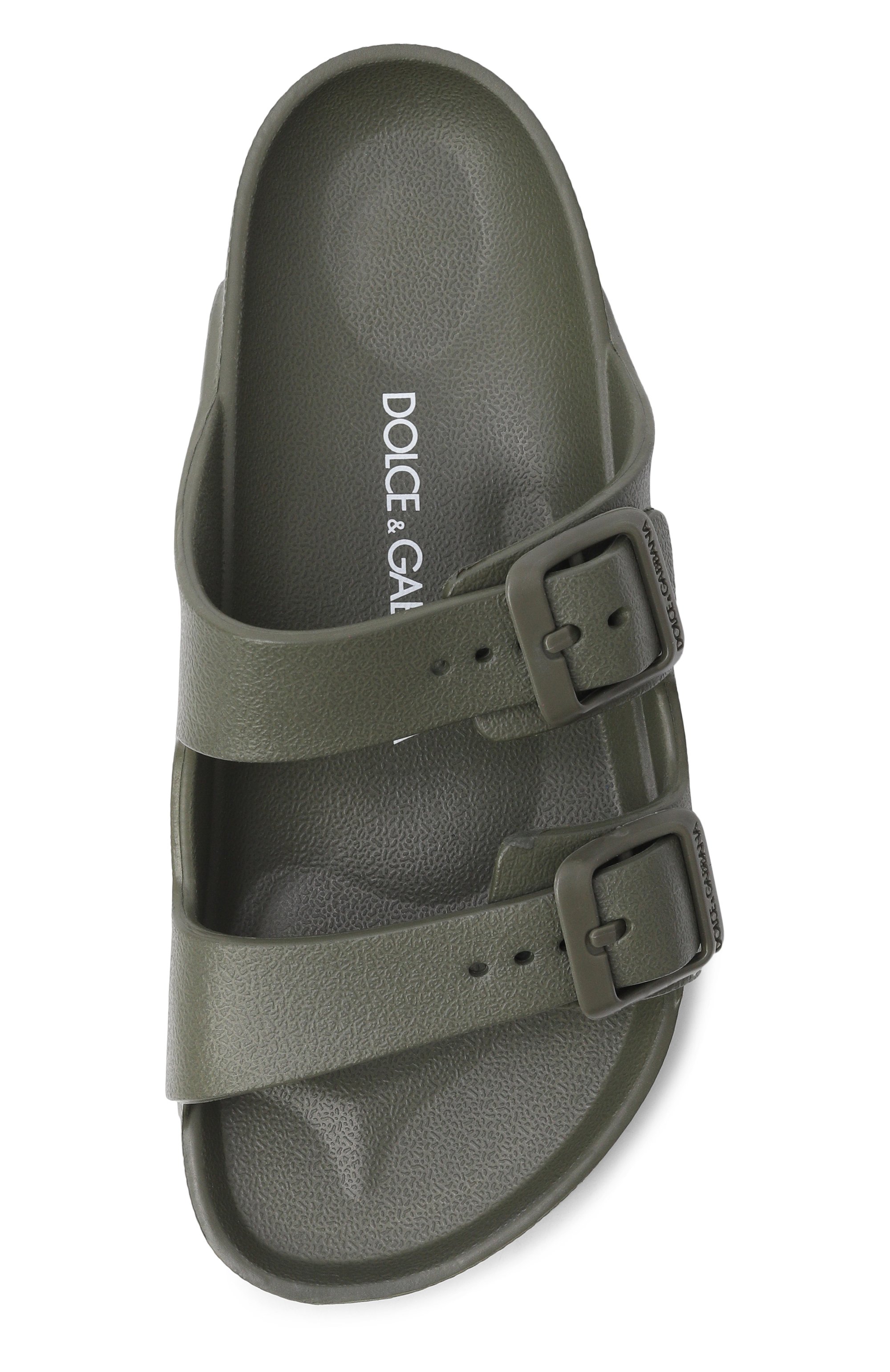 Шлепанцы DOLCE & GABBANA хаки цвета по цене 13950 руб., арт. DD0324/A5103, фото 4 Шлепанцы DOLCE & GABBANA, арт. DD0324/A5103, фото 4