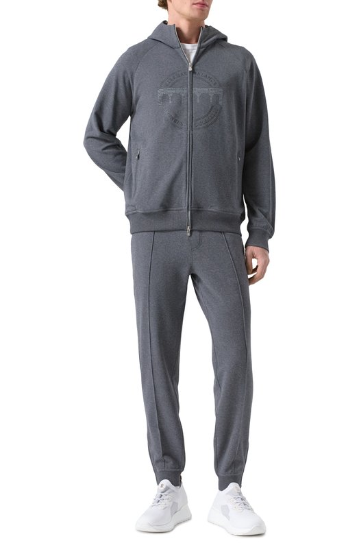 Хлопковая толстовка Brunello Cucinelli MM8363130G Серый  MM8363130G Фото 2