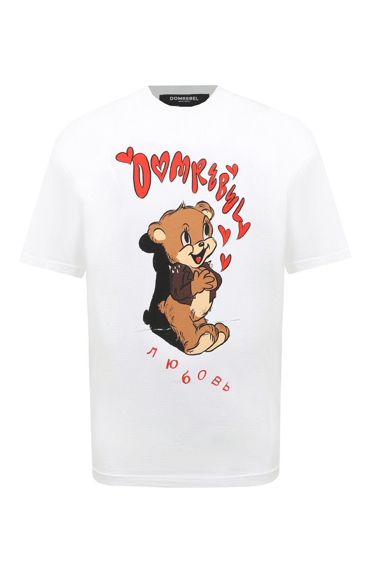 Мужская хлопковая футболка DOMREBEL белого цвета, арт. B00M B00M/T-SHIRT | Фото 1 (Рукава: Короткие; Длина (для топов): Стандартные; Стили: Гранж; Принт: С принтом; Материал внешний: Хлопок; Драгоценные камни: Проставлено)