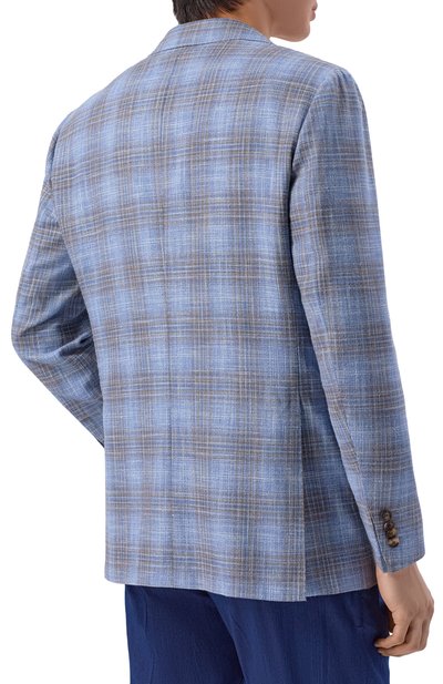 Пиджак из шерсти и шелка KITON голубого цвета по цене 674000 руб., арт. UG81K0628G, фото 5 Пиджак из шерсти и шелка KITON, арт. UG81K0628G, фото 5
