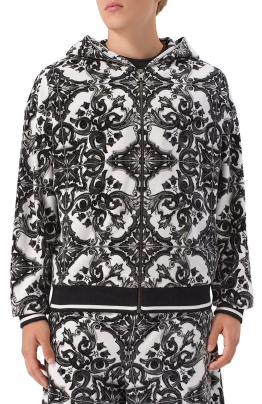 Хлопковая толстовка Dolce & Gabbana G9AYCT/G7PGR Чёрно-белый  G9AYCT/G7PGR Фото 3