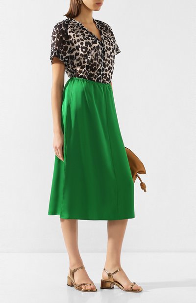 Юбка из вискозы DRIES VAN NOTEN зеленого цвета по цене 26400 руб., арт. 201-10849-9158, фото 2 Юбка из вискозы DRIES VAN NOTEN, арт. 201-10849-9158, фото 2