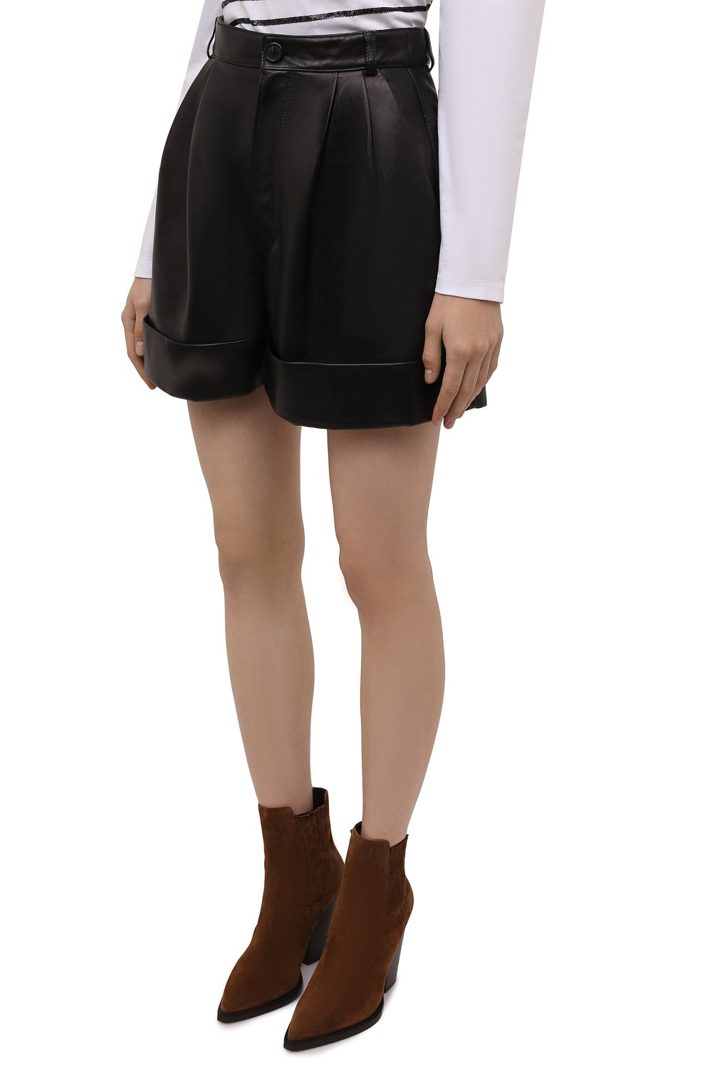 Кожаные шорты MIU MIU, арт. MPP329-038-F0002, фото 3