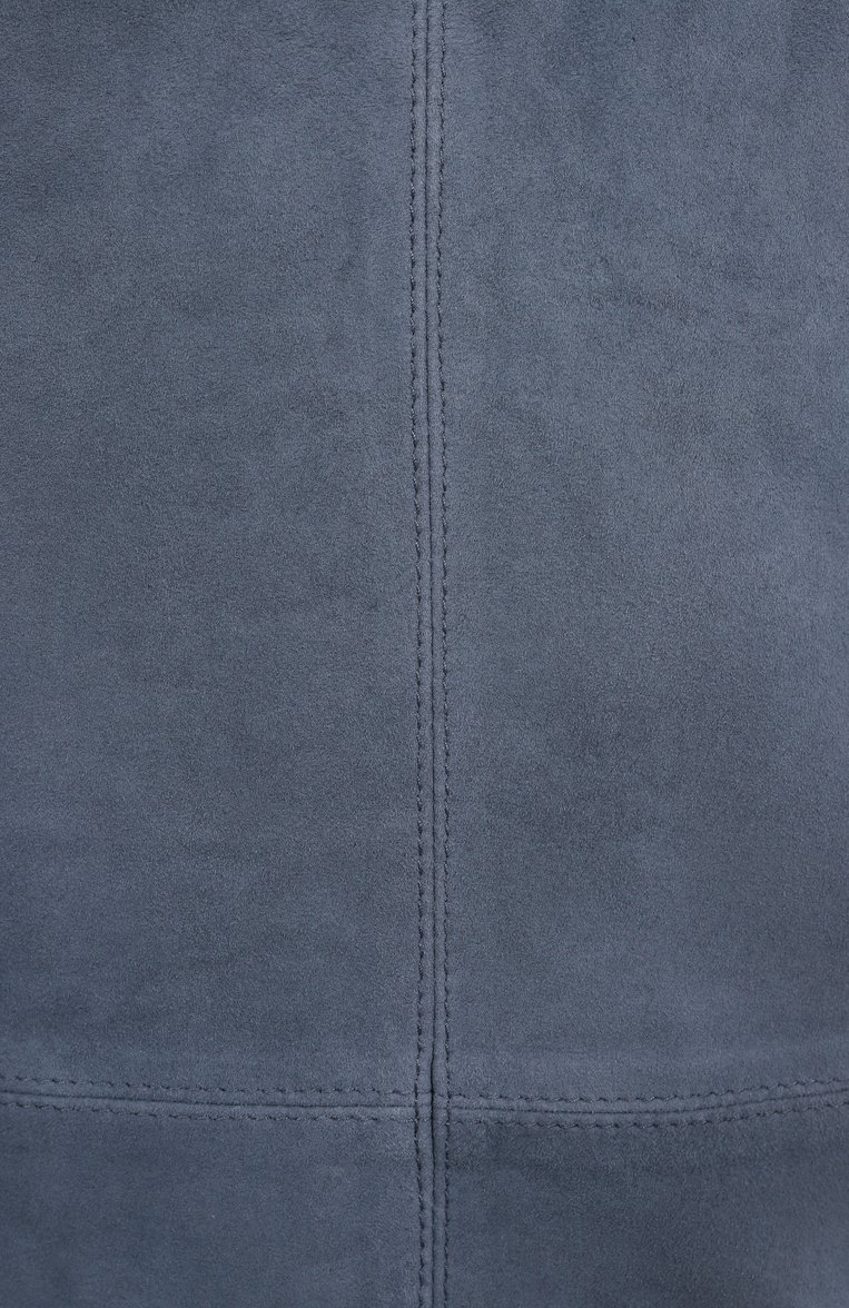 Женский замшевый топ ZADIG AND VOLTAIRE серого цвета, арт. RWT001018 | Фото 6 (Автоматизация состава: Проставлено; Длина (для топов): Стандартные; Автоматизация ТО: Проставлено; Материал внешний: Натуральная кожа, Замша; Рукава: Без рукавов; Стили: Кэжуэл)