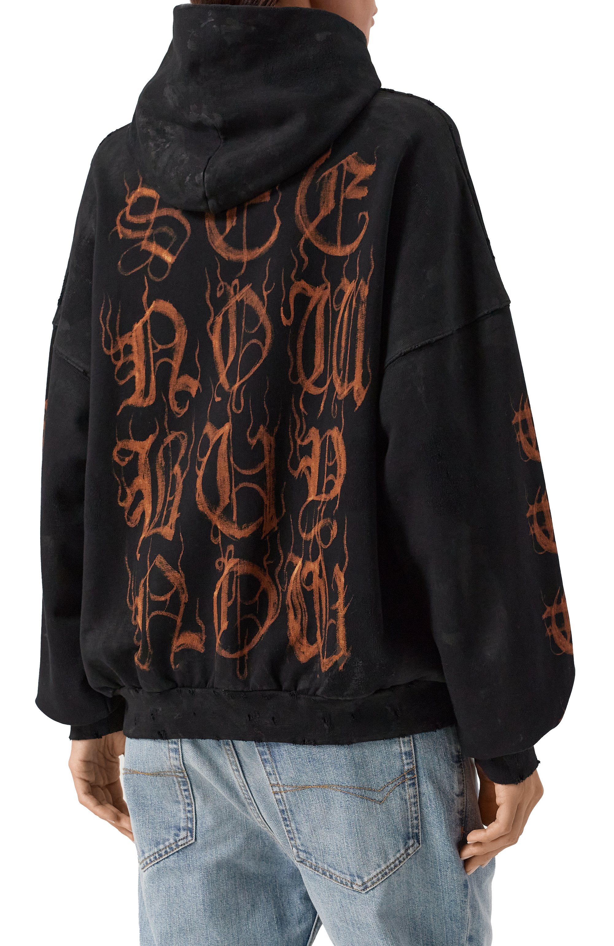 Хлопковое худи BALENCIAGA черного цвета по цене 104000 руб., арт. 739024TOVD8 1055, фото 4 Хлопковое худи BALENCIAGA, арт. 739024TOVD8 1055, фото 4