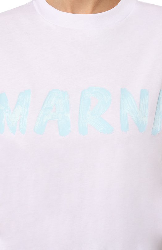 Хлопковая футболка Marni THJET49EPH/USCS11 Белый  THJET49EPH/USCS11 Фото 5