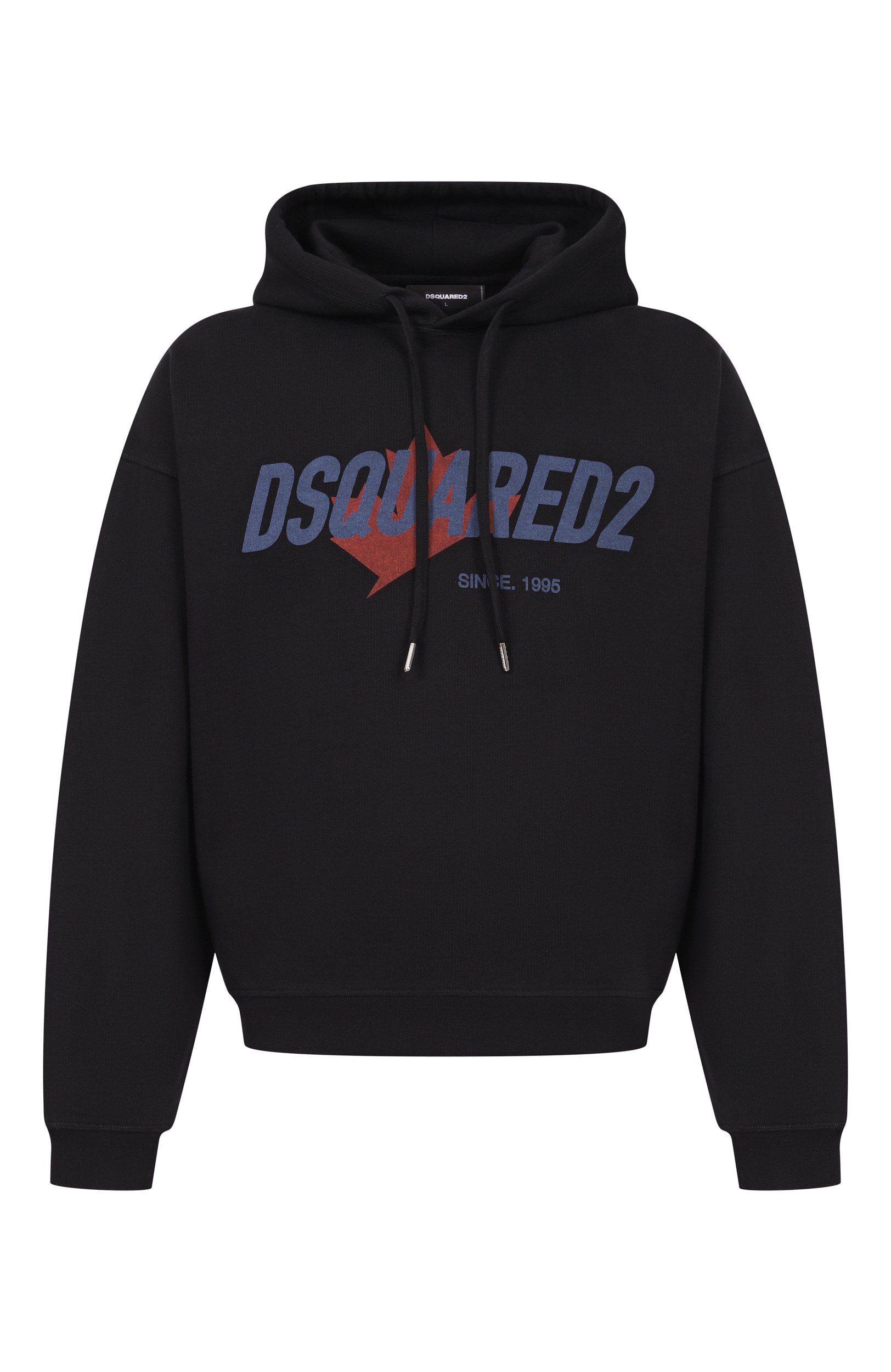 Хлопковое худи DSQUARED2 черного цвета по цене 47200 руб., арт. S74GU0951/D25029, фото 1 Хлопковое худи DSQUARED2, арт. S74GU0951/D25029, фото 1