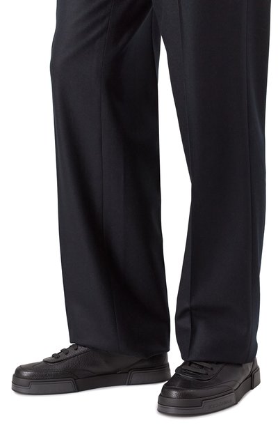 Кожаные кеды portofino yacht DOLCE & GABBANA черного цвета по цене 99500 руб., арт. A20190/A6A88, фото 3 Кожаные кеды portofino yacht DOLCE & GABBANA, арт. A20190/A6A88, фото 3