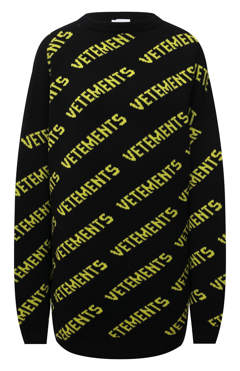Шерстяной свитер VETEMENTS черного цвета по цене 96550 руб., арт. UA52KN600B 2901/W, фото 1 Шерстяной свитер VETEMENTS, арт. UA52KN600B 2901/W, фото 1