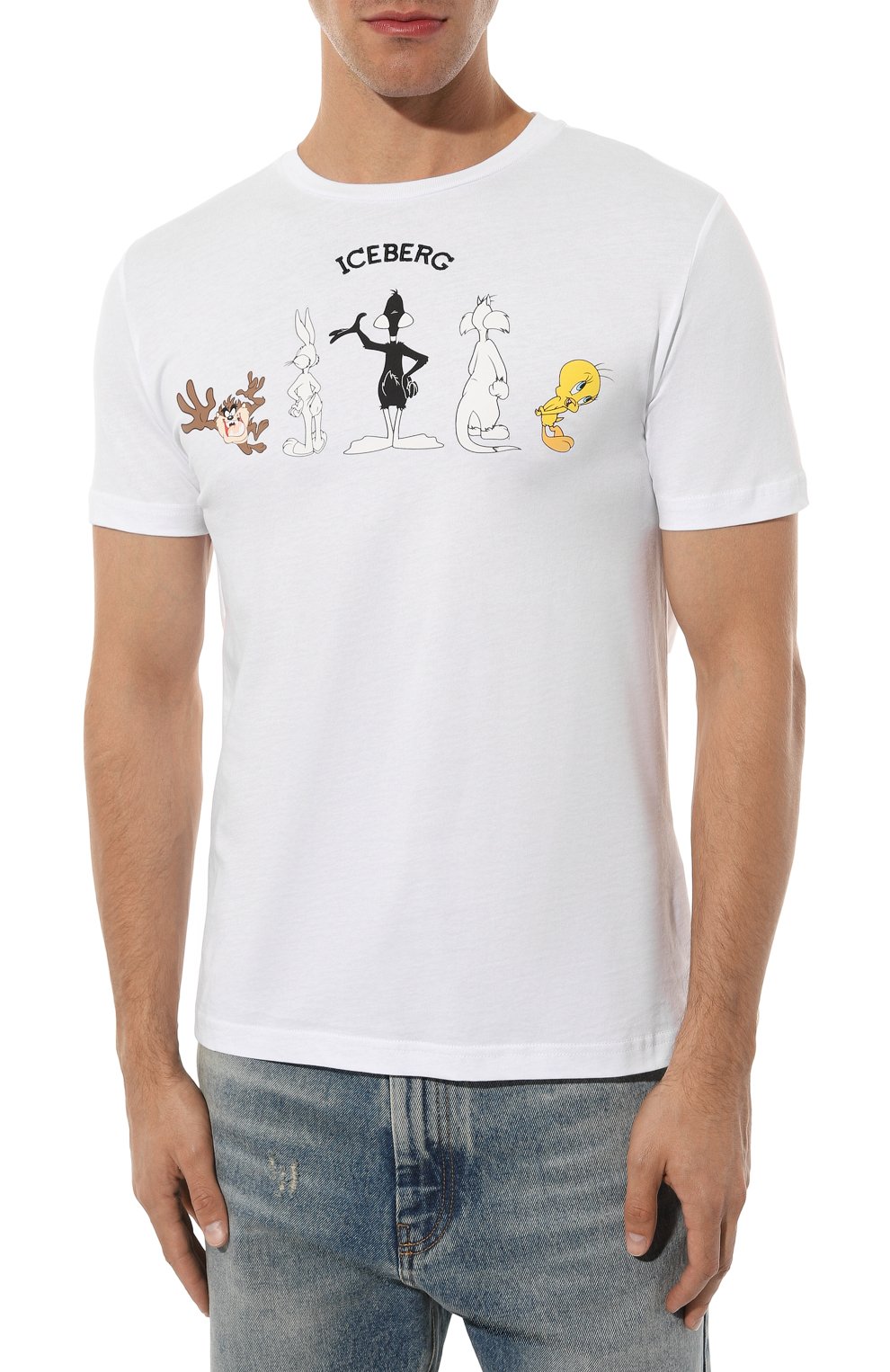 Хлопковая футболка ICEBERG белого цвета по цене 19150 руб., арт. 19E I1P0/F01B/6301, фото 3 Хлопковая футболка ICEBERG, арт. 19E I1P0/F01B/6301, фото 3
