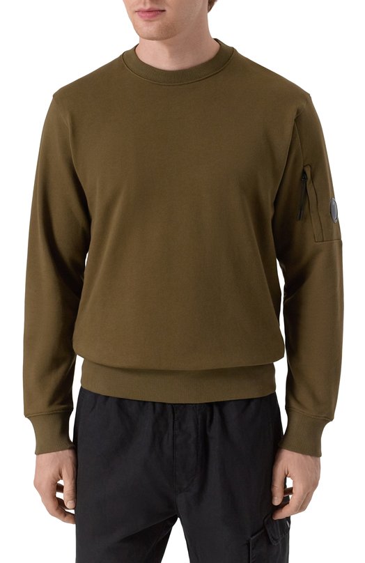 Хлопковый свитшот C.P. Company 18CMSS023A005086W Хаки  18CMSS023A005086W Фото 3