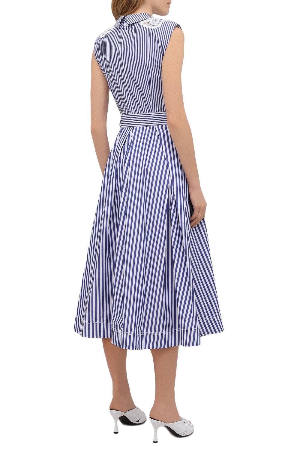 Хлопковое платье SELF-PORTRAIT голубого цвета по цене 49950 руб., арт. SS21-045MS, фото 4 Хлопковое платье SELF-PORTRAIT, арт. SS21-045MS, фото 4