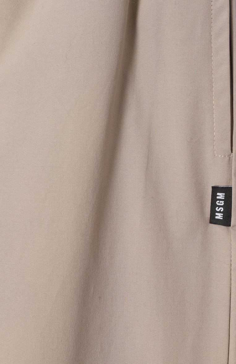 Детские хлопковые брюки MSGM KIDS бежевого цвета, арт. S5MSJBPA016 | Фото 3 (Материал внешний: Хлопок; Нос: Не проставлено; Случай: Повседневный; Ростовка одежда: 12 лет | 152 см, 8 лет | 128 см, 16 лет | 164 см, 10 - 11 лет | 140 - 146см, 6 лет | 116 см)