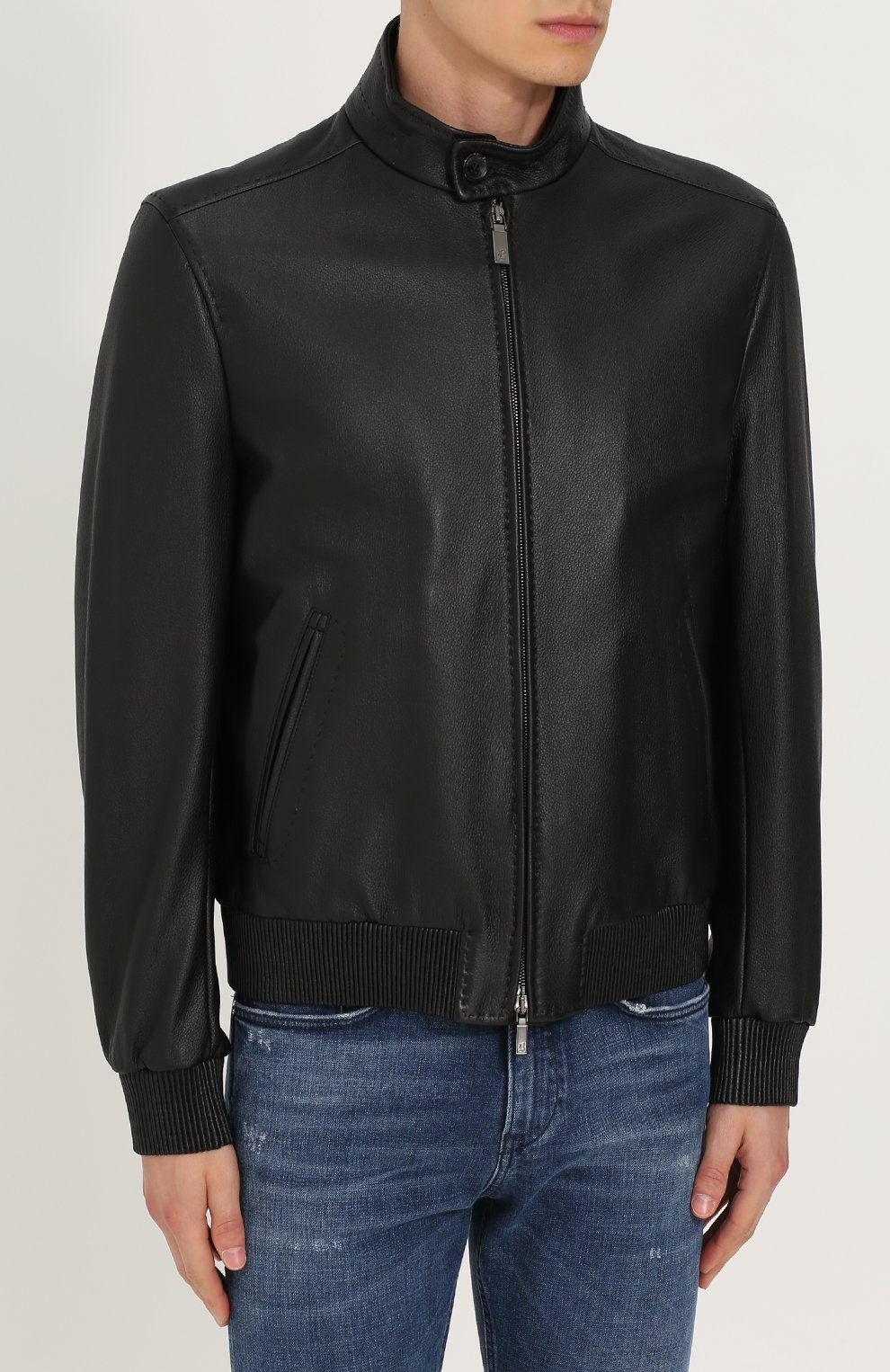Кожаный бомбер с воротником-стойкой BRIONI, арт. PLP6/03700, фото 3