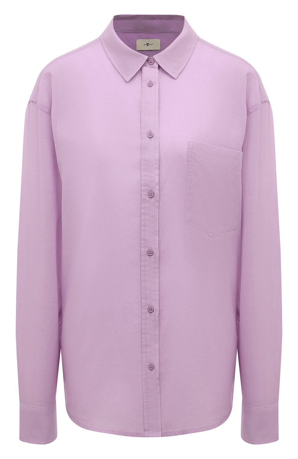 Хлопковая рубашка 7 FOR ALL MANKIND сиреневого цвета по цене 22800 руб., арт. JSFL5680LA, фото 1 Хлопковая рубашка 7 FOR ALL MANKIND, арт. JSFL5680LA, фото 1