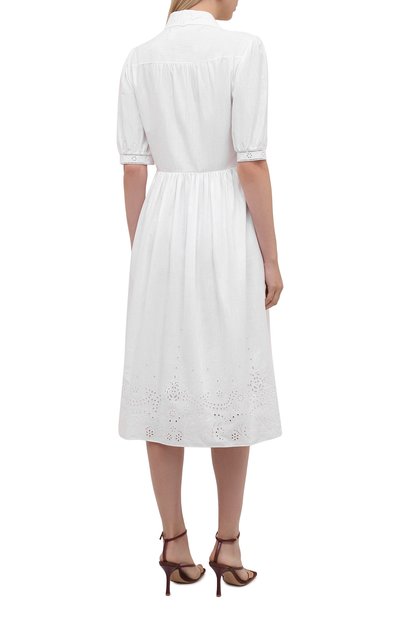 Хлопковое платье CELINE белого цвета по цене 199500 руб., арт. 2R25B122I, фото 4 Хлопковое платье CELINE, арт. 2R25B122I, фото 4
