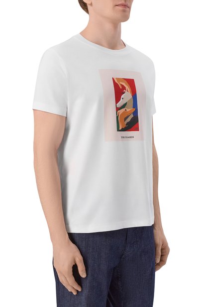 Хлопковая футболка TRUSSARDI, арт. G0688000163N, фото 3
