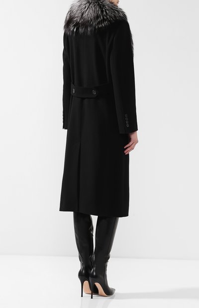 Шерстяное пальто с воротником из меха лисы DOLCE & GABBANA, арт. I0479W/FU3A1, фото 4