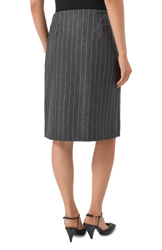 Юбка из шерсти и кашемира Loulou de Saison MAS0N Серый  MAS0N Фото 4