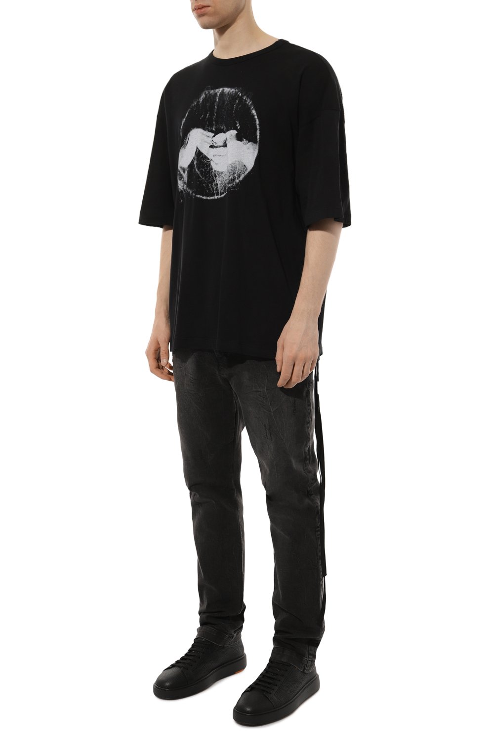 Хлопковая футболка ANN DEMEULEMEESTER, арт. 2402-M-JTS06-37-FA206-099, фото 3