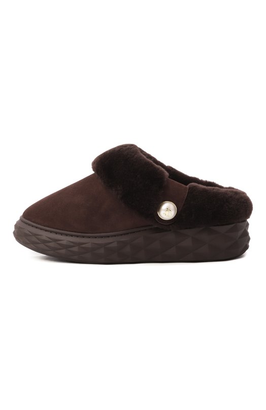 Замшевые сабо Diamond Maxi Jimmy Choo DIAM0ND MAXI MULE/F/FUW Коричневый  DIAM0ND MAXI MULE/F/FUW Фото 4