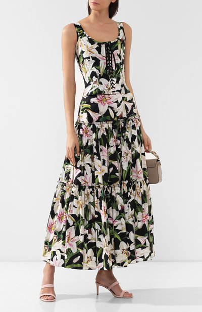 Хлопковая юбка DOLCE & GABBANA черного цвета по цене 156500 руб., арт. F4A8QT/HS5E0, фото 2 Хлопковая юбка DOLCE & GABBANA, арт. F4A8QT/HS5E0, фото 2