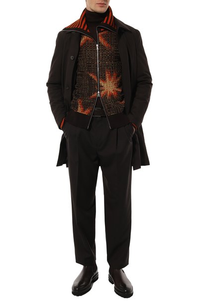 Шерстяные брюки DRIES VAN NOTEN темно-коричневого цвета по цене 69100 руб., арт. 242-020901-9210, фото 2 Шерстяные брюки DRIES VAN NOTEN, арт. 242-020901-9210, фото 2