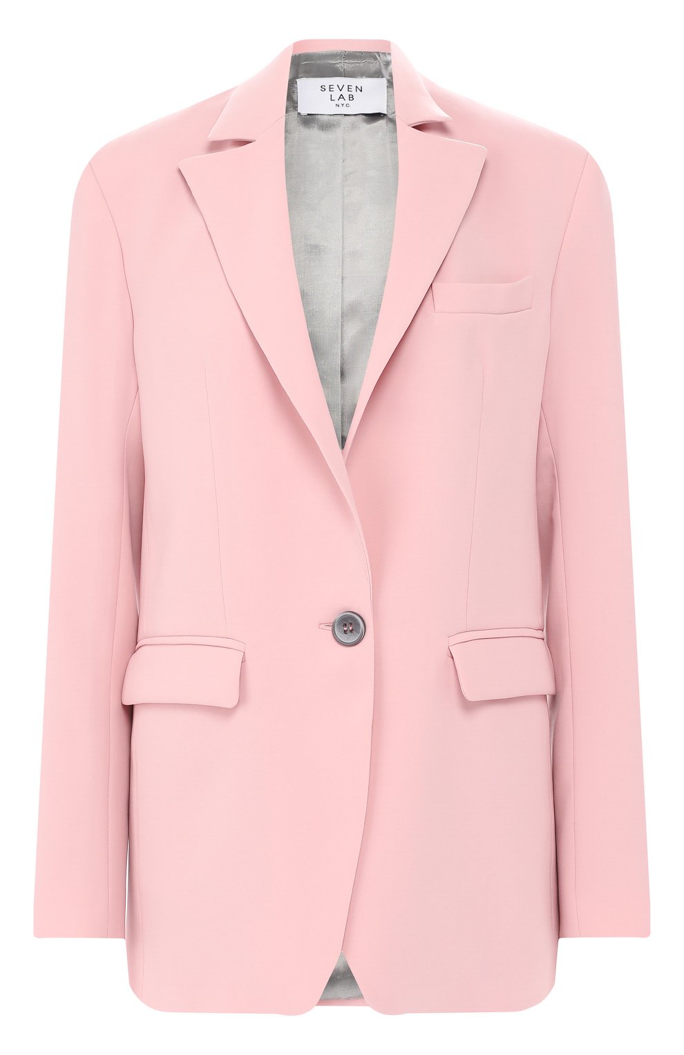 Жакет из вискозы SEVEN LAB розового цвета по цене 25200 руб., арт. J19-№1VLE peach, фото 1 Жакет из вискозы SEVEN LAB, арт. J19-№1VLE peach, фото 1