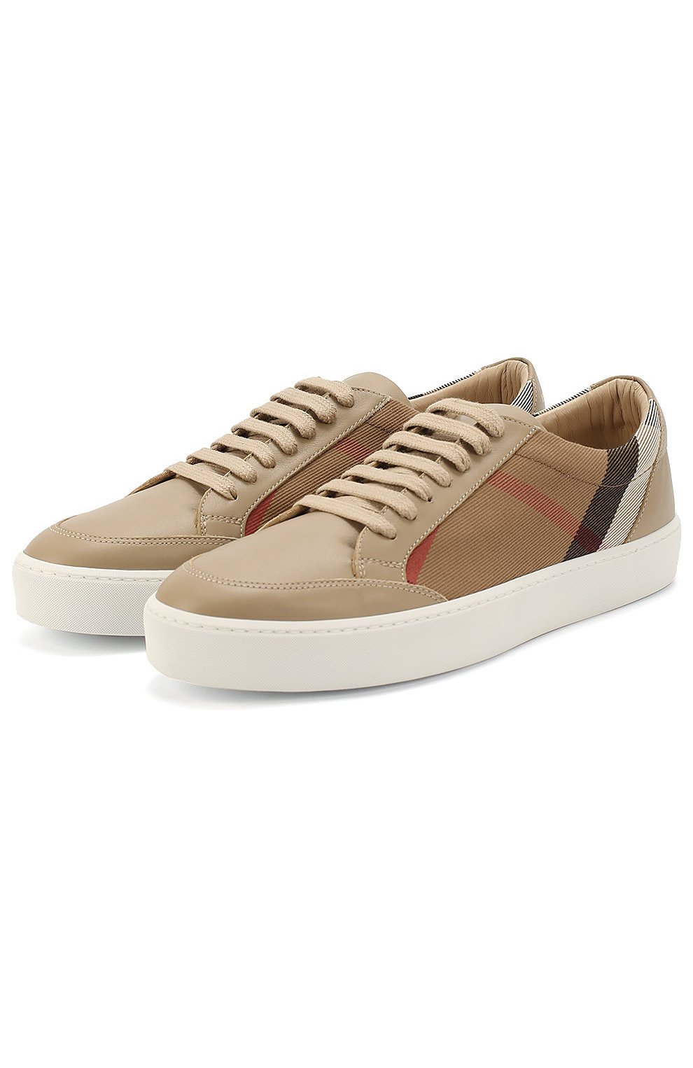 Комбинированные кеды с принтом в клетку house check BURBERRY, арт. 4040057, фото 1