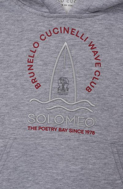 Хлопковое худи BRUNELLO CUCINELLI, арт. BW863E188A, фото 3