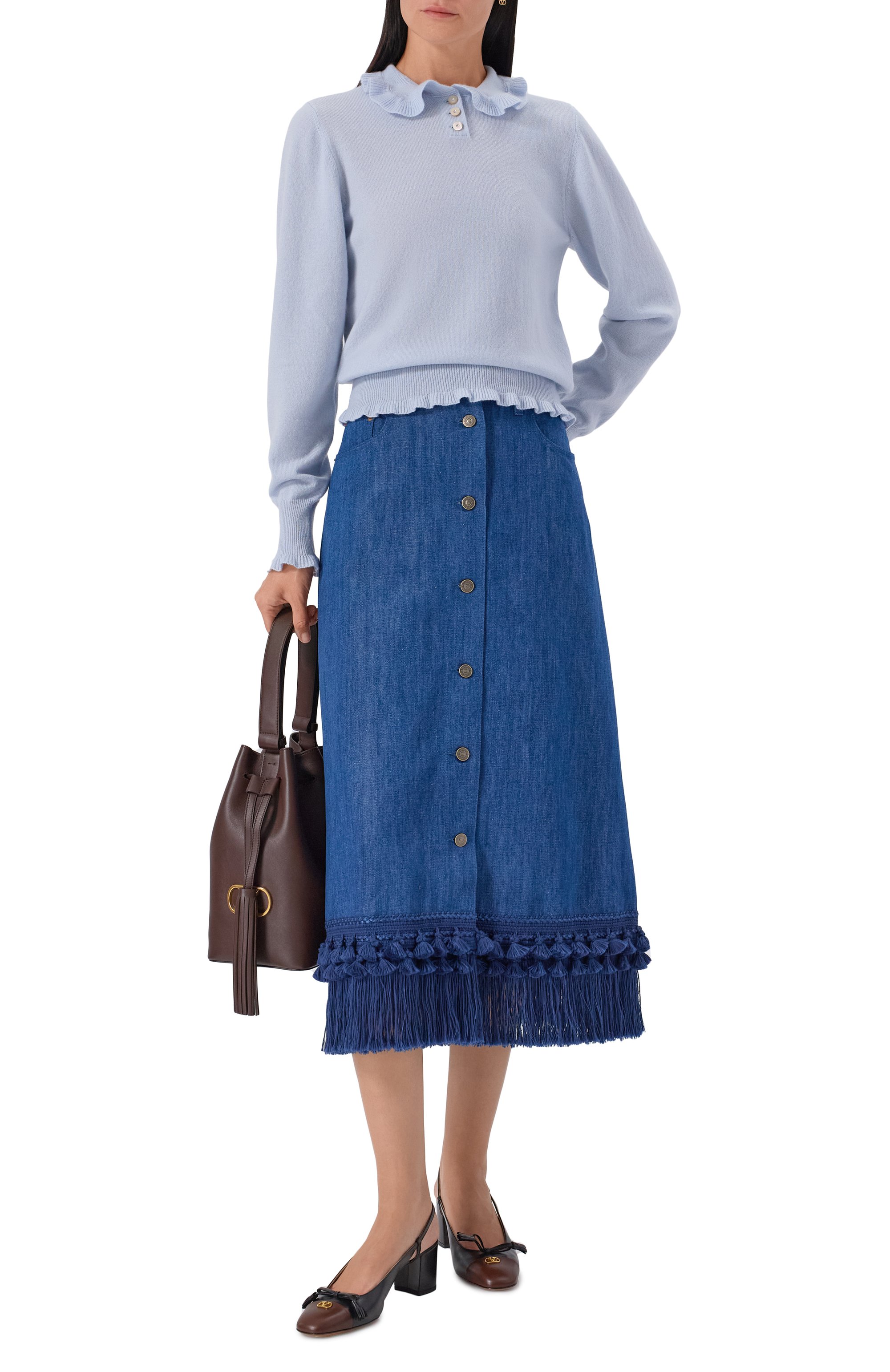 Джинсовая юбка VALENTINO, арт. 7B3DD20K/9HG, фото 2