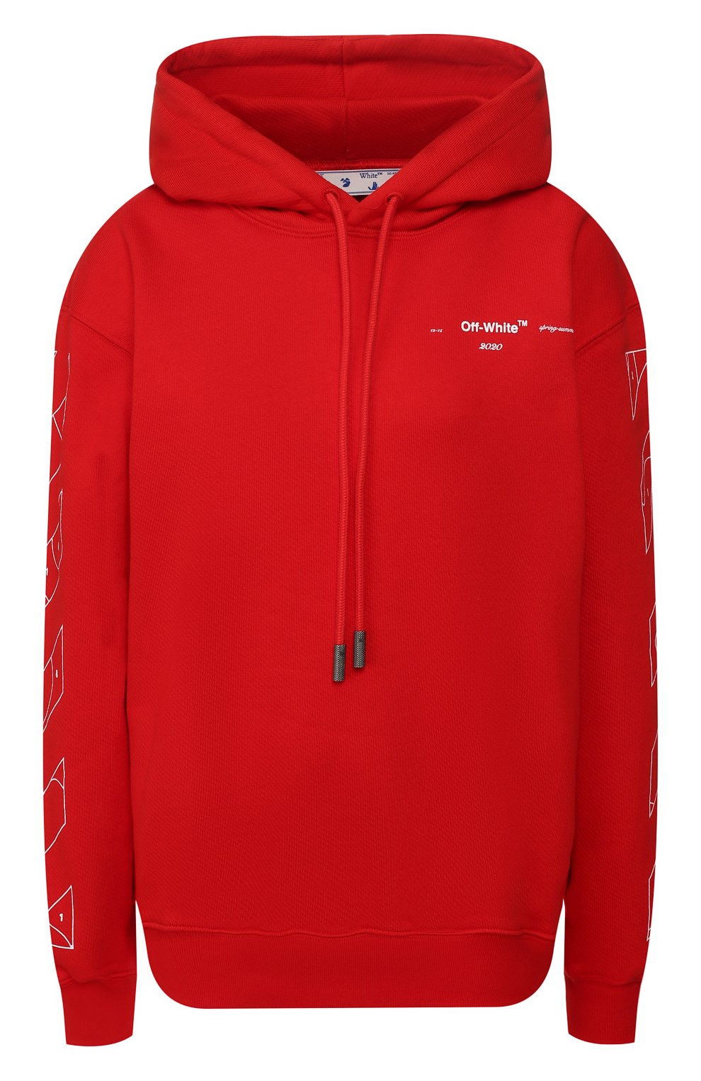 Хлопковое худи OFF-WHITE красного цвета по цене 44850 руб., арт. 0WBB032S20FLE0032501, фото 1 Хлопковое худи OFF-WHITE, арт. 0WBB032S20FLE0032501, фото 1