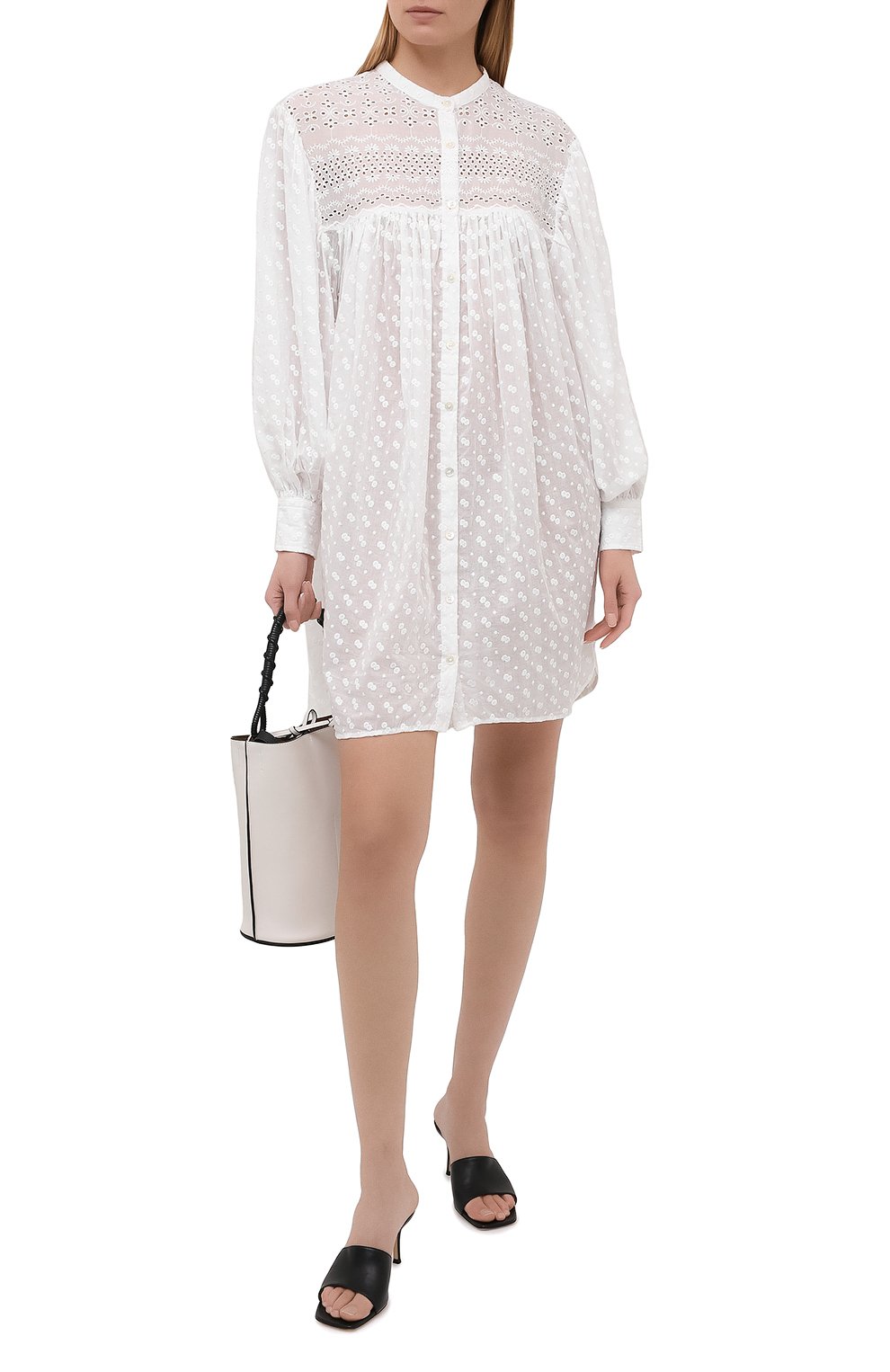 Хлопковое платье ISABEL MARANT ETOILE белого цвета по цене 53950 руб., арт. R01928-21P032E/TILALIA, фото 2 Хлопковое платье ISABEL MARANT ETOILE, арт. R01928-21P032E/TILALIA, фото 2