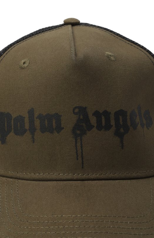 Хлопковая бейсболка Palm Angels PMLB068F25FAB002 Хаки  PMLB068F25FAB002 Фото 3