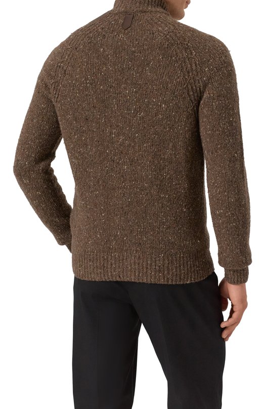 Кардиган из шерсти и вискозы Canali C1114/MK02364 Коричневый  C1114/MK02364 Фото 4