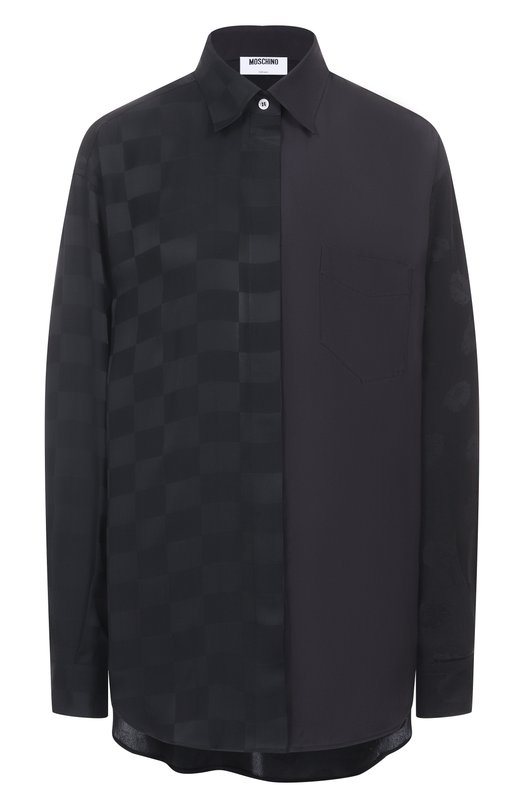 Рубашка из вискозы и шелка Moschino A0235/5535 Чёрный A0235/5535