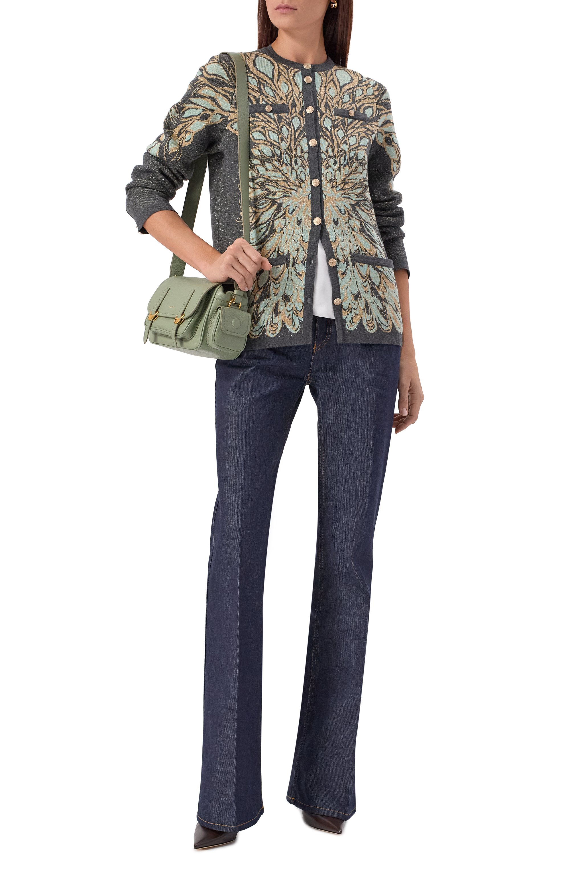 Кардиган из шелка и кашемира FREEAGE серого цвета по цене 89100 руб., арт. W26.JK125M.6039.502, фото 2 Кардиган из шелка и кашемира FREEAGE, арт. W26.JK125M.6039.502, фото 2