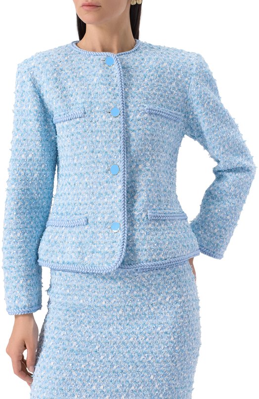 Твидовый жакет ROWEN ROSE JCK_RR402 Голубой  JCK_RR402 Фото 3