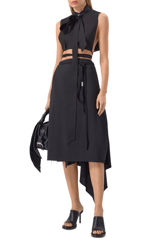 Хлопковый топ Ann Demeulemeester B0013809/FA026 Чёрный  B0013809/FA026 Фото 2