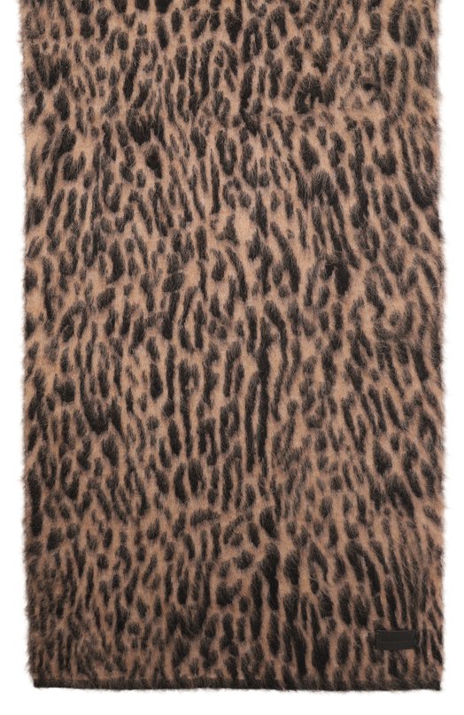 Шерстяной шарф Saint Laurent 801972/3YQ31 Леопардовый  801972/3YQ31 Фото 4