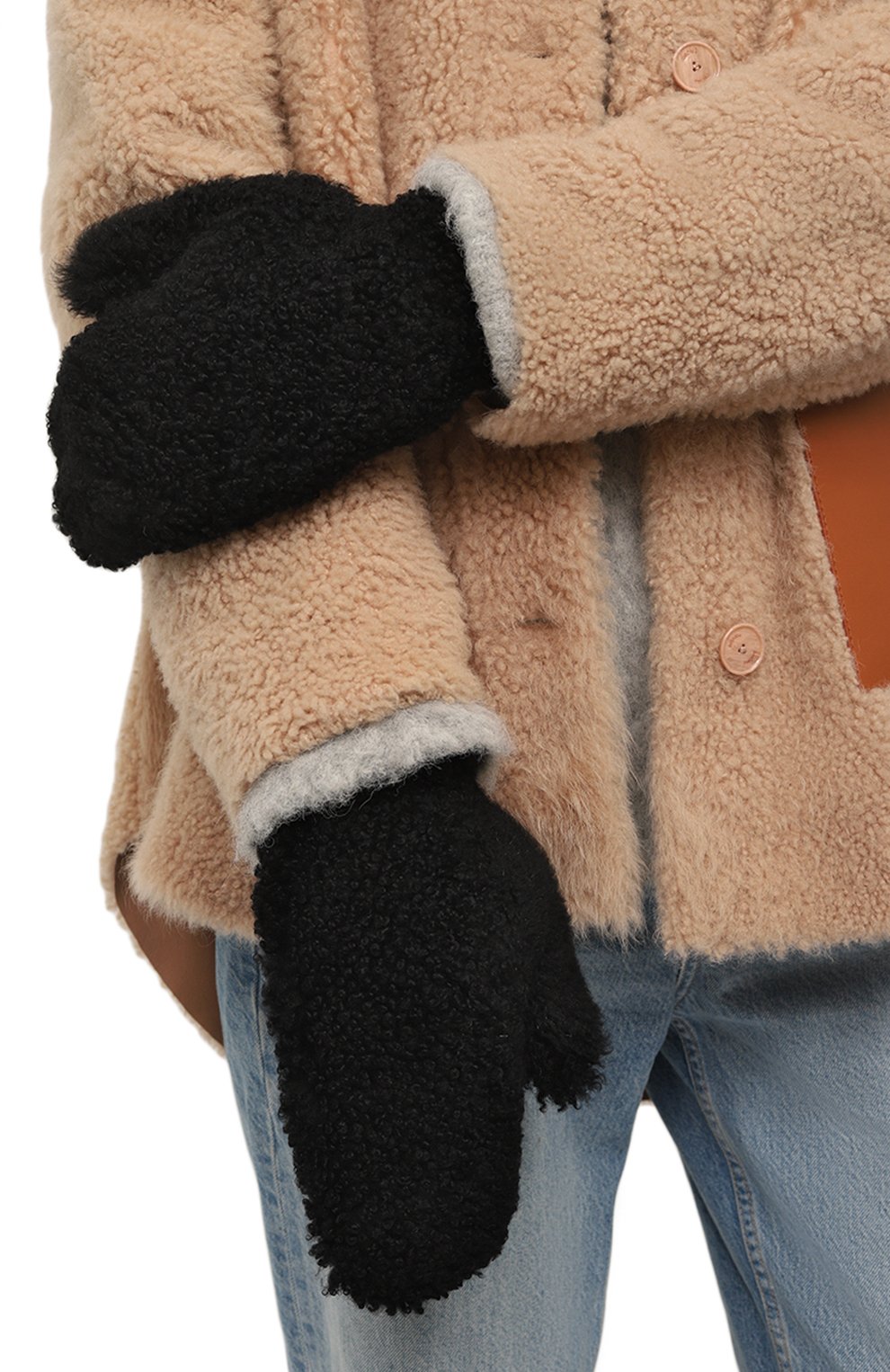 Меховые варежки из овчины YVES SALOMON, арт. 24WAA603XXD0XW, фото 2