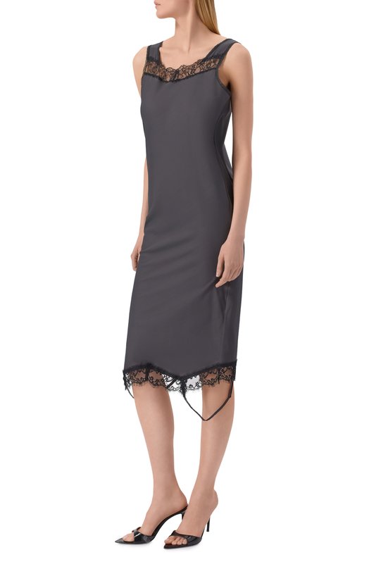 Платье из вискозы и хлопка MM6 S52DD0075/M35731 Серый  S52DD0075/M35731 Фото 3