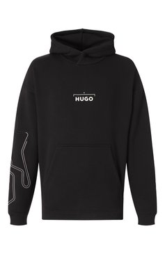Мужской хлопковое худи HUGO черного цвета, арт. 50531738 | Фото 1 (Материал сплава: Проставлено; Материал внешний: Хлопок, Синтетический материал; Драгоценные камни: Проставлено; Рукава: Длинные; Длина (для топов): Стандартные; Принт: С принтом; Стили: Кэжуэл; Мужское Кросс-КТ: Худи-одежда)
